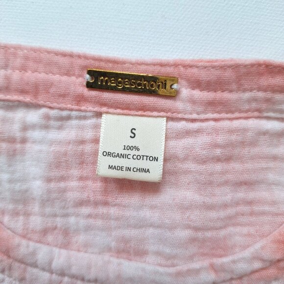 Magaschoni Pink and White100% Organic Cotton T-shirt - Picture 3 of 5